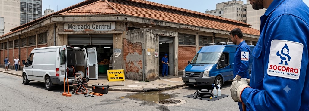 Profissional realizando Desentupimento e Manutenção Preventiva para Comércios e Empresas em Balneário Barra do Sul
